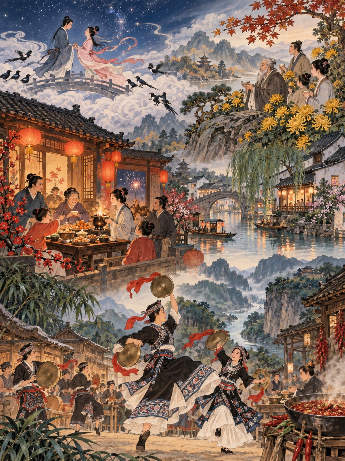 与《风土记》核心内容相呼应的主题插图