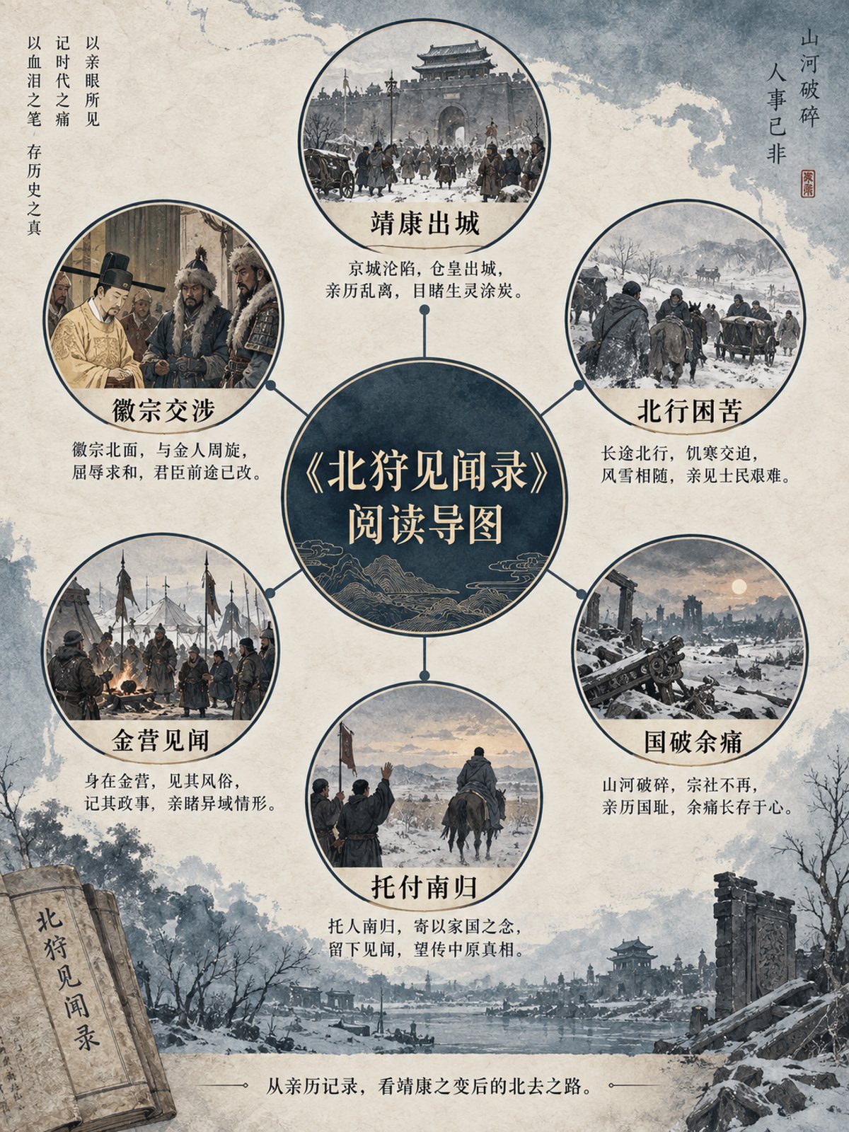 《北狩见闻录》竖版专业思维导图