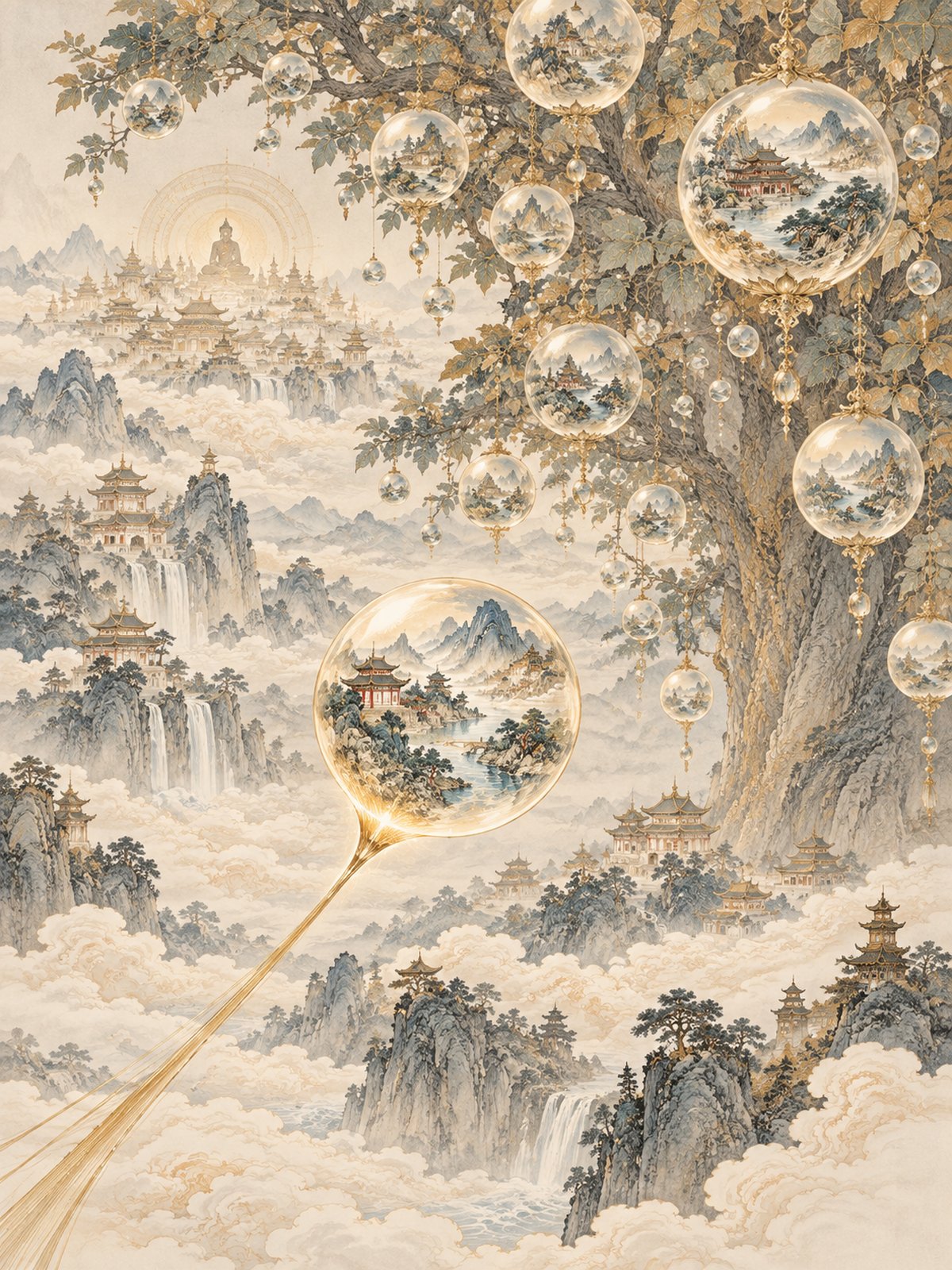 与《大方广佛华严经》核心内容相呼应的主题插图