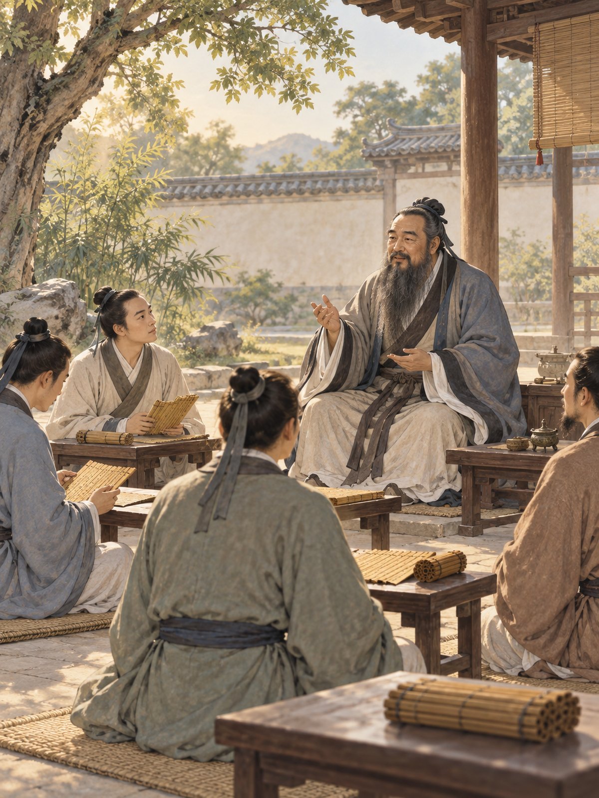 与《论语》核心内容相呼应的主题插图