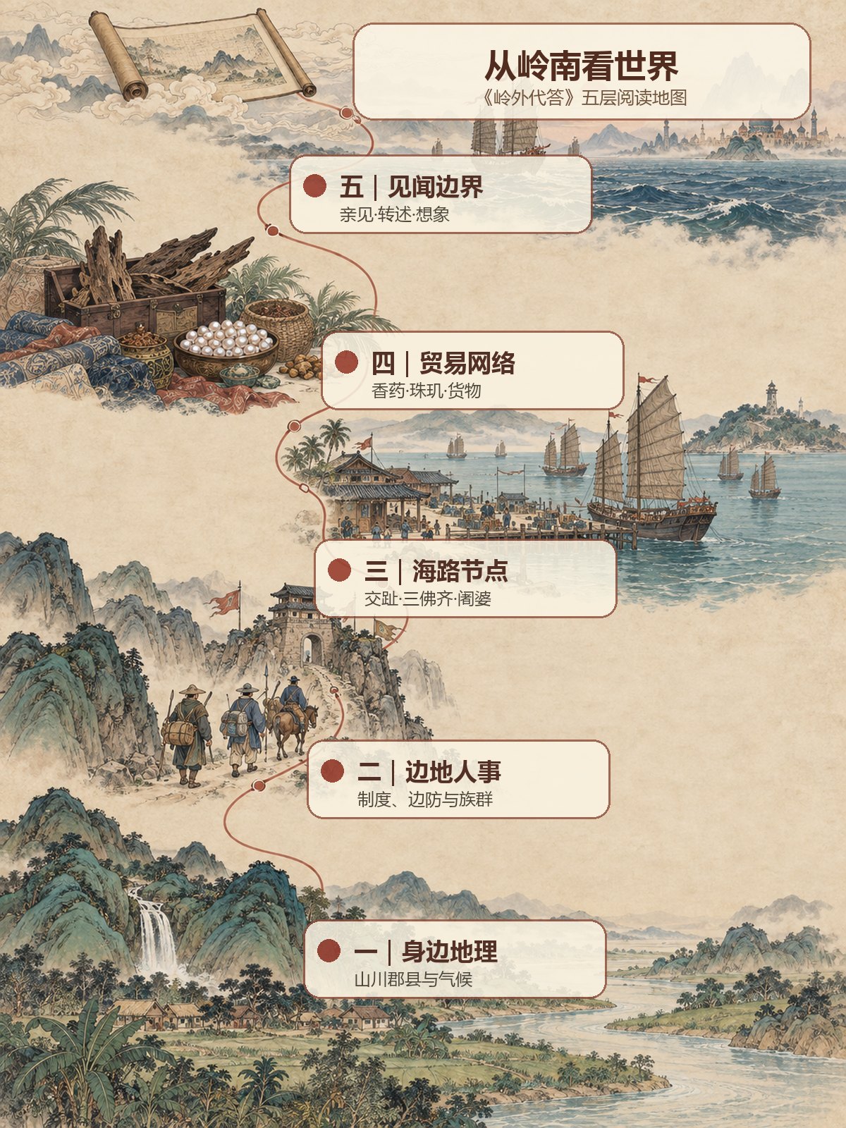 《岭外代答》竖版知识与阅读导图