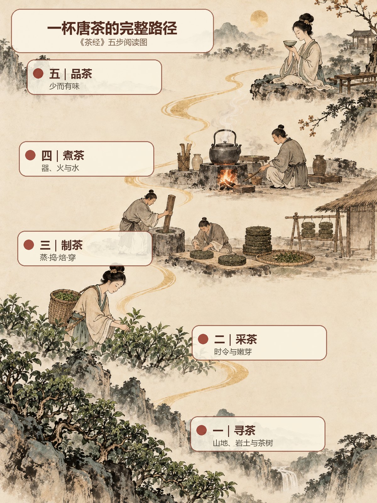 《茶经》竖版知识与阅读导图
